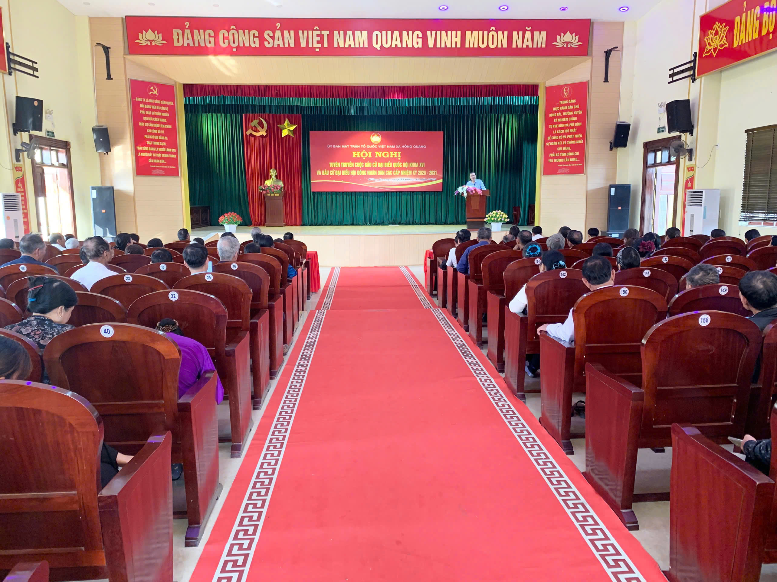 UỶ BAN MTTQVN XÃ HỒNG QUANG: HỘI NGHỊ TUYÊN TRUYỀN BẦU CỬ ĐẠI BIỂU QUỐC HỘI KHÓA XVI VÀ ĐẠI BIỂU HĐND CÁC CẤP, NHIỆM KỲ 2026-2031