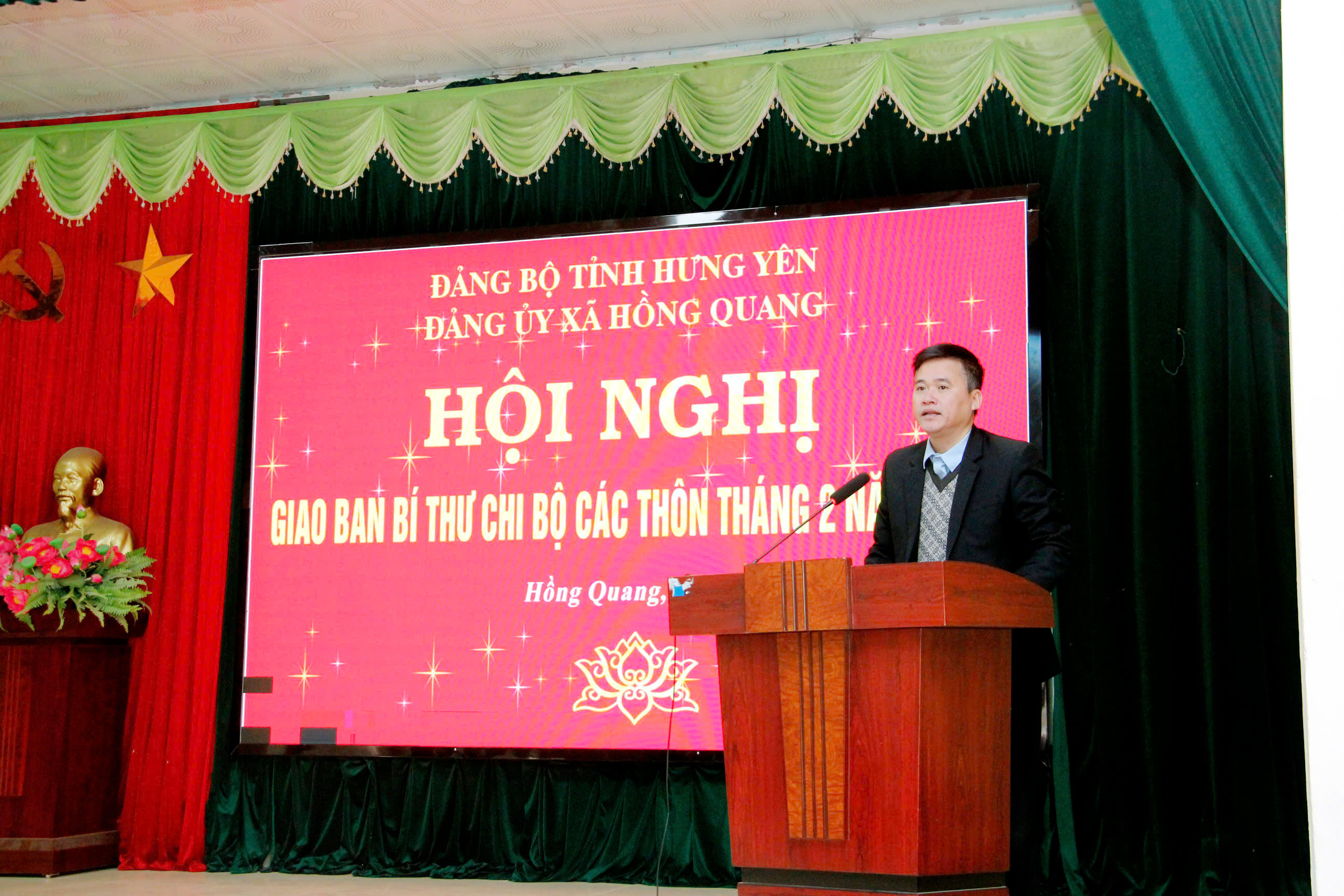 ĐẢNG ỦY XÃ HỒNG QUANG GIAO BAN BÍ THƯ, PHÓ BÍ THƯ CHI BỘ THÔN THÁNG 2/2026