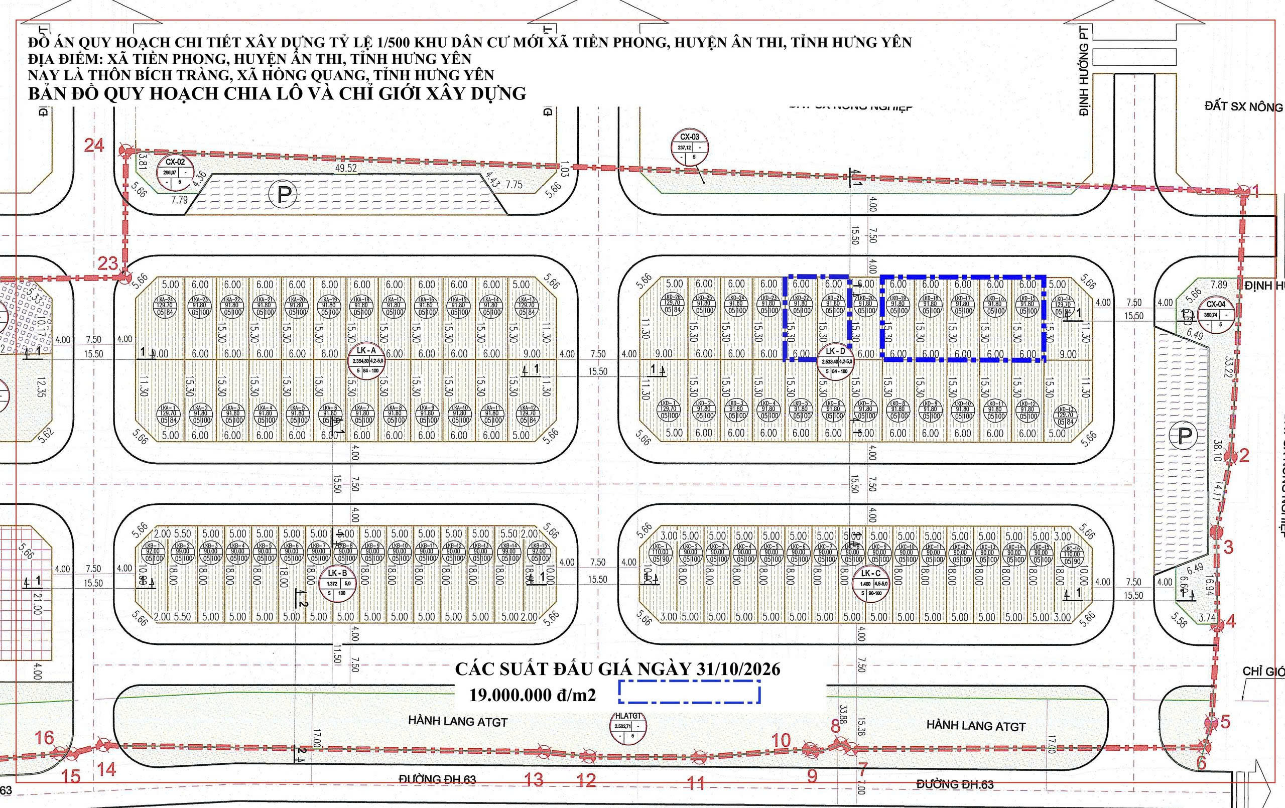 CƠ HỘI SỞ HỮU ĐẤT Ở TẠI XÃ HỒNG QUANG – 60 SUẤT ĐẤT ĐƯỢC ĐƯA RA ĐẤU GIÁ!